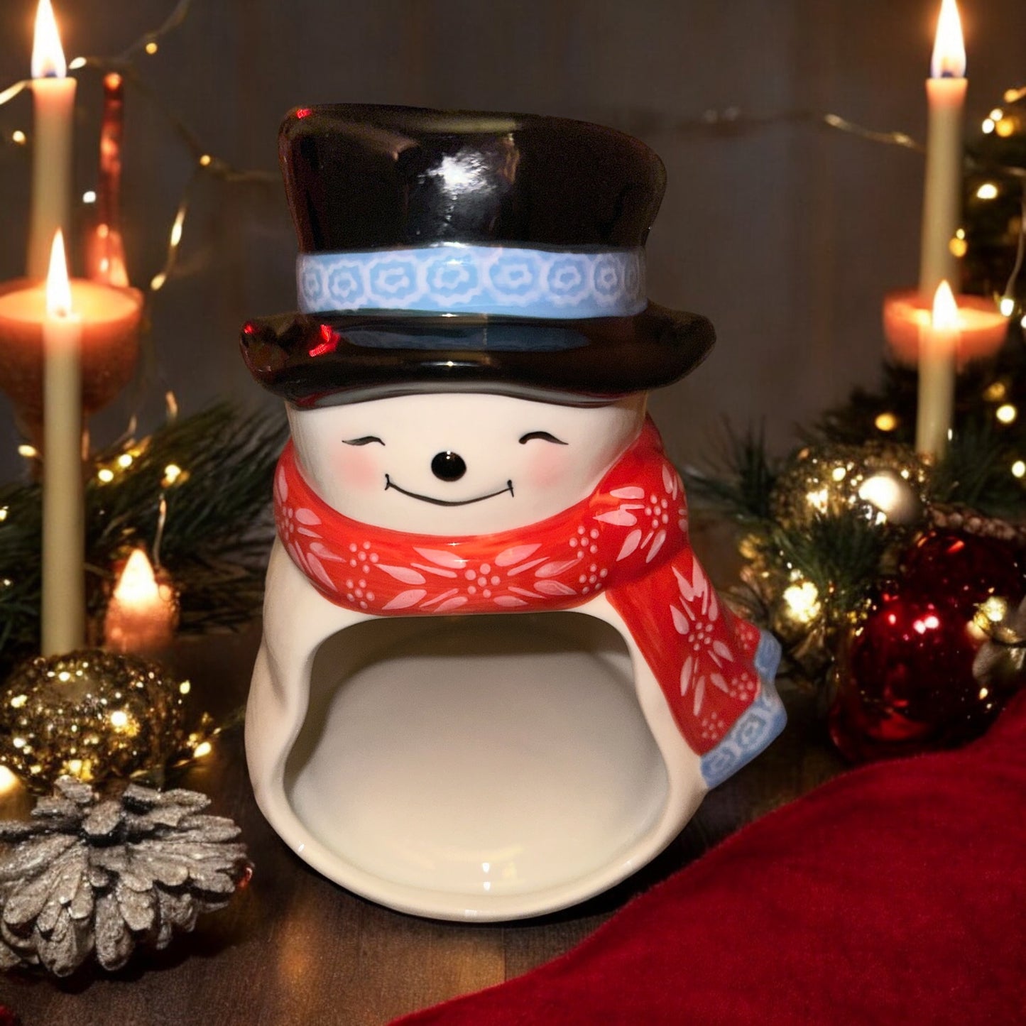 ADORABLE!! Temp-Tations By Tara Holiday Snowman Sponge holder, small animal hide, NEW