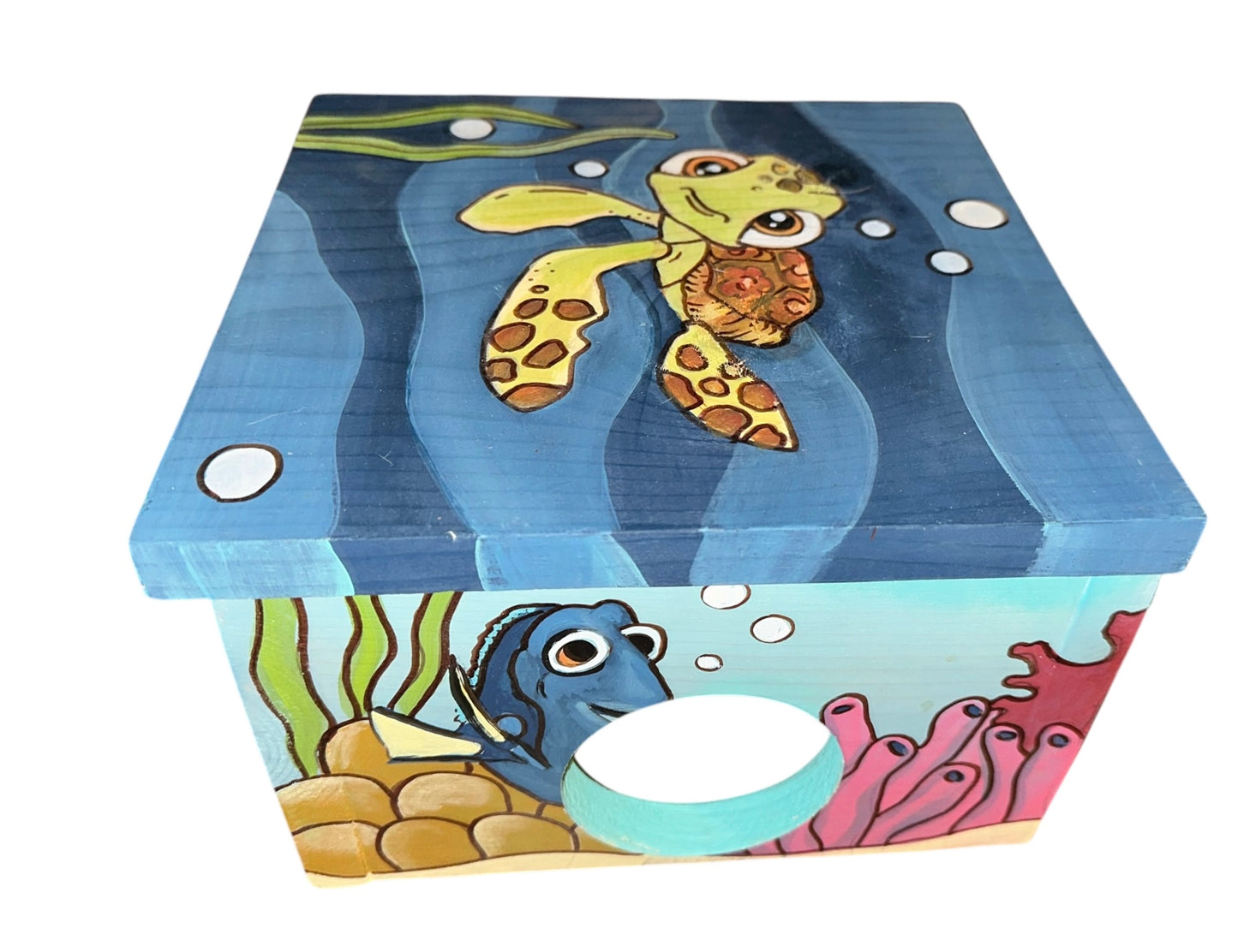 Custom hand painted art Hamster wooden house, “Finding Nemo” CUTE,  premium quality, very durable: Hamsters/ Rats, Gerbils, Mice