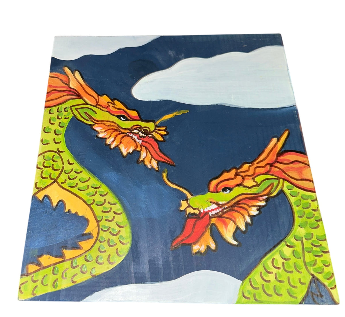 Custom hand painted gorgeous!! One of a kind, art work. Enter the Dragon, small animal sleeping, hide house. NEW!