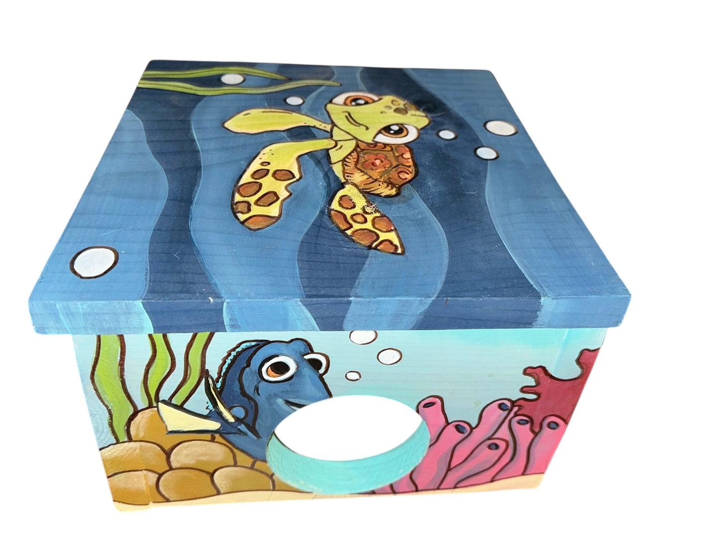 Custom hand painted art Hamster wooden house, “Finding Nemo” CUTE,  premium quality, very durable: Hamsters/ Rats, Gerbils, Mice