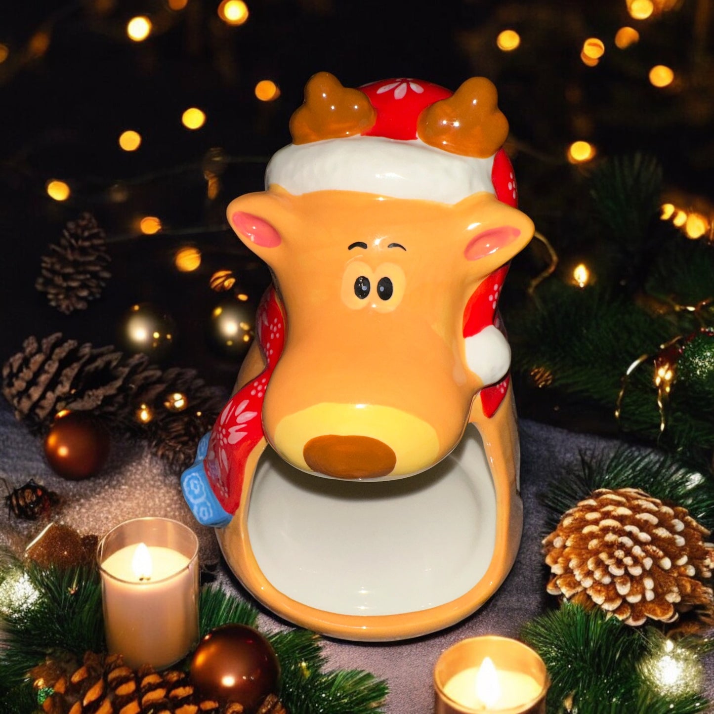 SO CUTE!! Temp-Tations By Tara Holiday Raindeer Sponge holder, small animal hide, NEW