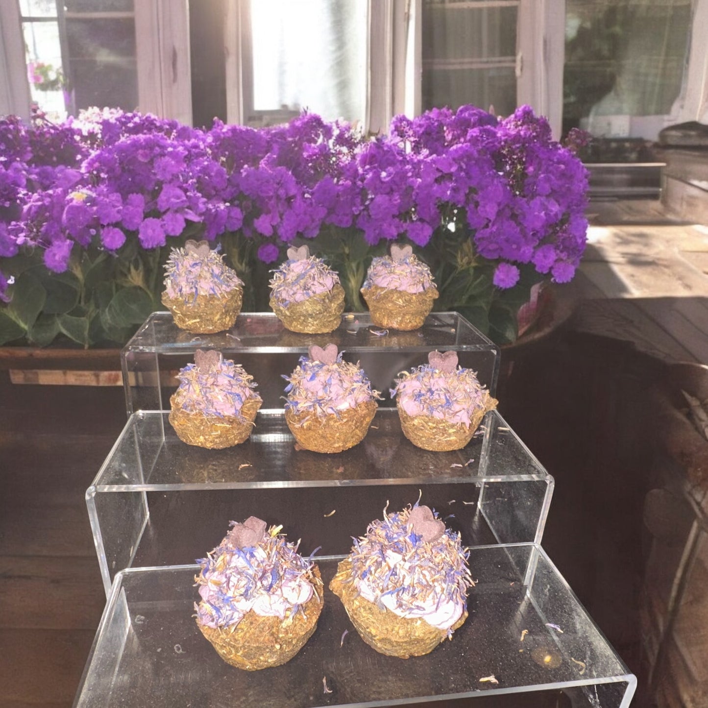 Scrumptious Double Blueberry, Banana & herbs Cupcakes/Bunnys, Guinea Pigs, Hay based, small animal treat
