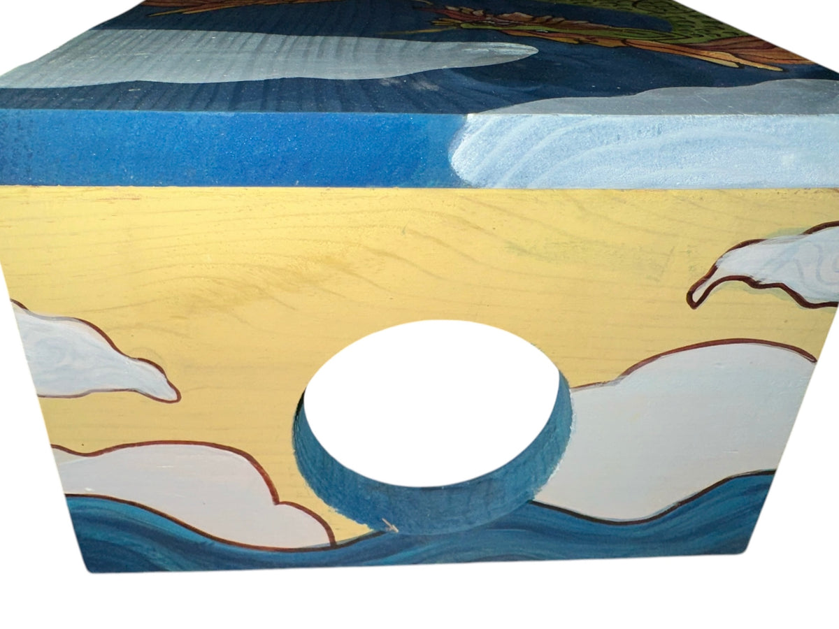 Custom hand painted gorgeous!! One of a kind, art work. Enter the Dragon, small animal sleeping, hide house. NEW!
