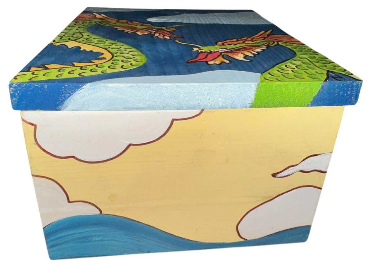 Custom hand painted gorgeous!! One of a kind, art work. Enter the Dragon, small animal sleeping, hide house. NEW!