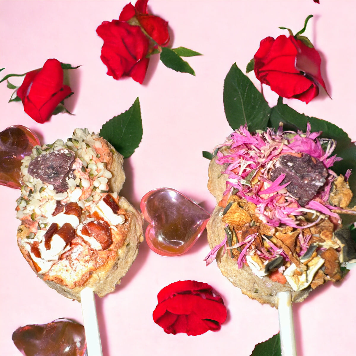 HAMALICIOUS Double Heart Cookie Pops/Hamsters, Mice, Rats, Gerbils
